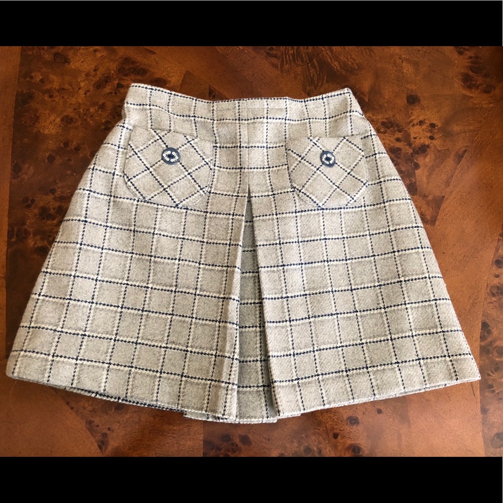 Best & Co. Bergdorf Goodman plaid wool skirt Girls Sz 6 NWT